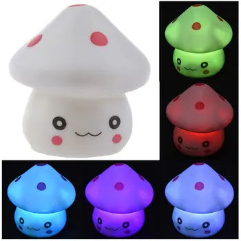 

Popular Nightlight Cute Mini 7 Color Romantic Mushroom Christmas LED Night Light Children's Bedroom Creative Cartoon Decor Lamp