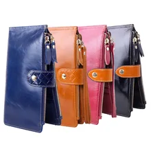 Натуральная кожа крупного рогатого скота карты ID держатели сумка для женщин мужчин Мульти-кредитные карты бит длинный папка карты бумажник женщин Многофункциональный