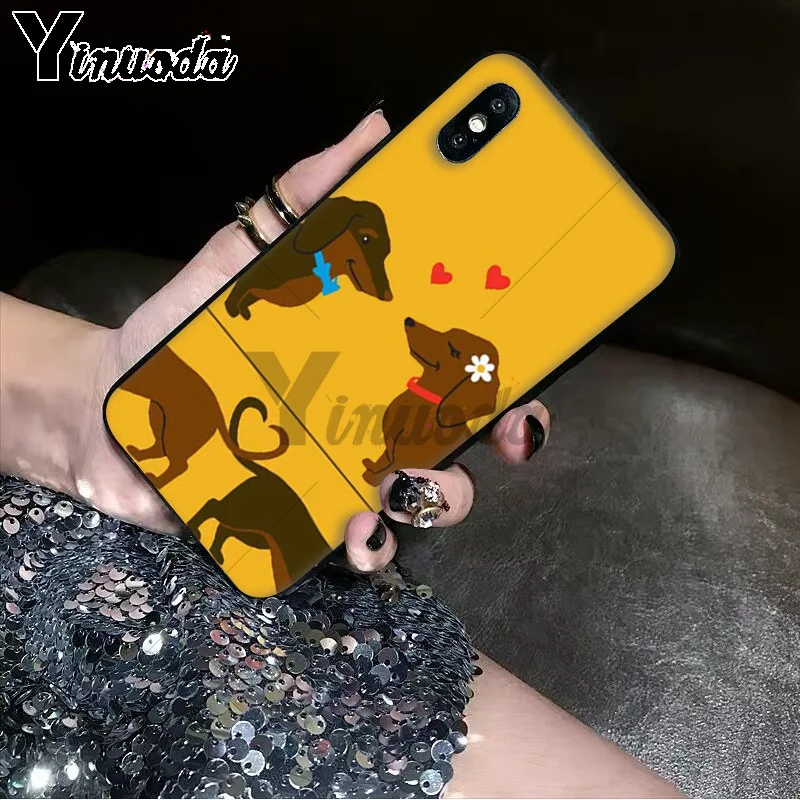 Yinuoda Dachshund Silhouette Dog TPU Soft Silicone Black Phone Case for iPhone 8 7 6 6S Plus 5 5S SE XR X XS MAX Coque Shell Yinuoda Dachshund Silhouette Dog TPU Soft Silicone Black Phone Case for iPhone 8 7 6 6S Plus 5 5S SE XR X XS MAX Coque Shell