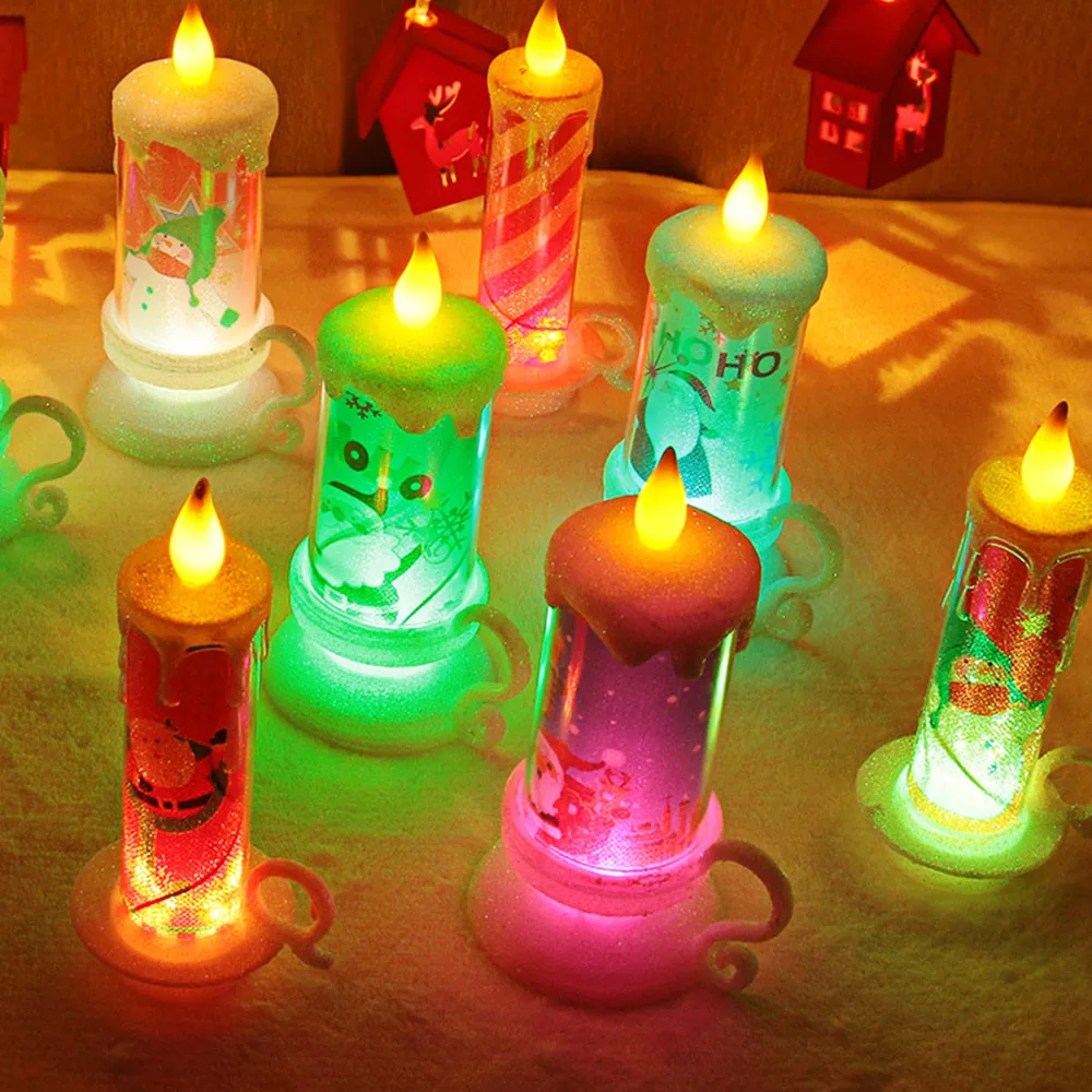 Электронный светильник СВЕТОДИОДНЫЙ свеча на год, вечерние украшения, рождественский подарок, Электронная свеча, домашний декор, подарок#80