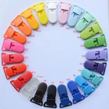

180PCS Baby Plastic Pacifier Clip Holder Soother Mam Infant Dummy Clips Chain For 20mm Ribbon Toddler Transparent Clip For Bebes