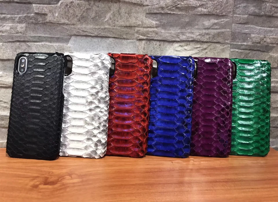 Luxury Genuine Python Skin Leather Case For iPhone X