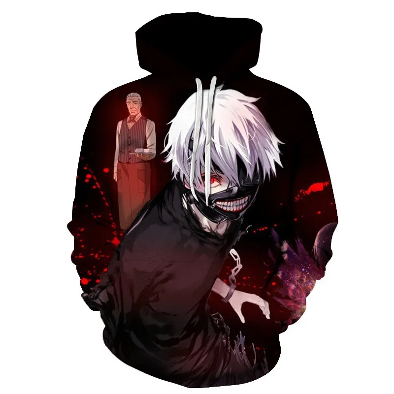 

2019 Tokyo Ghoul Anime 3D Hoodies Men Streetwear Hip Hop Warm Hooded Sweatshirts Men Casual Hoodies Men Clothes