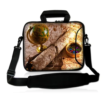 

Hot selling! Map Compass 17" Laptop Notebook Sleeve Case Bag with Handle newest laptop bag For 17" 17.3" Laptop Macbook Dell