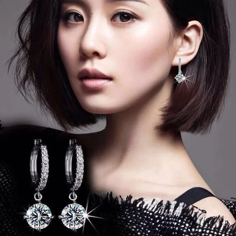 Роскошные серьги-гвоздики из стерлингового серебра 925 пробы с четкими сердечками и стрелками AAA+ CZ для женщин, свадебные украшения, подарок на день матери