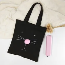 Повседневная женская сумка-шоппер Милая женская сумка с рисунком Холщовая Сумка на плечо Студенческая креативная Портативная сумка для хранения