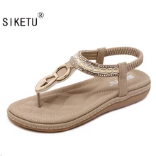 SIKETU Sommer Neue Damenmode Sandalen Hang Mit Komfortable Diamant Perlen Frauen Sandalen Größe EU35-41 Bankett Sandalen