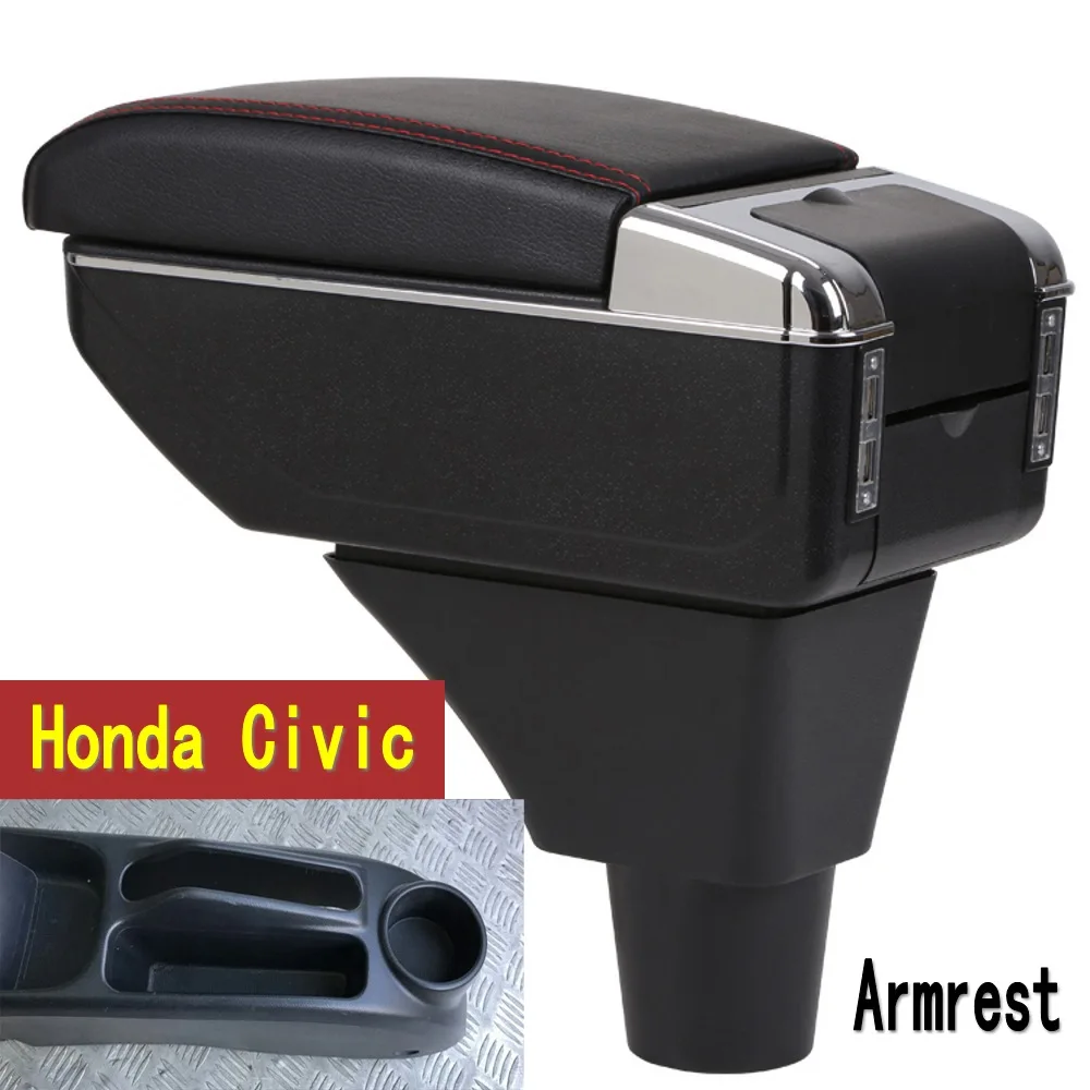 For honda civic ep3 armrest box central Store content Storage with cup holder ashtray USB interface 2001-2006 | Автомобили и