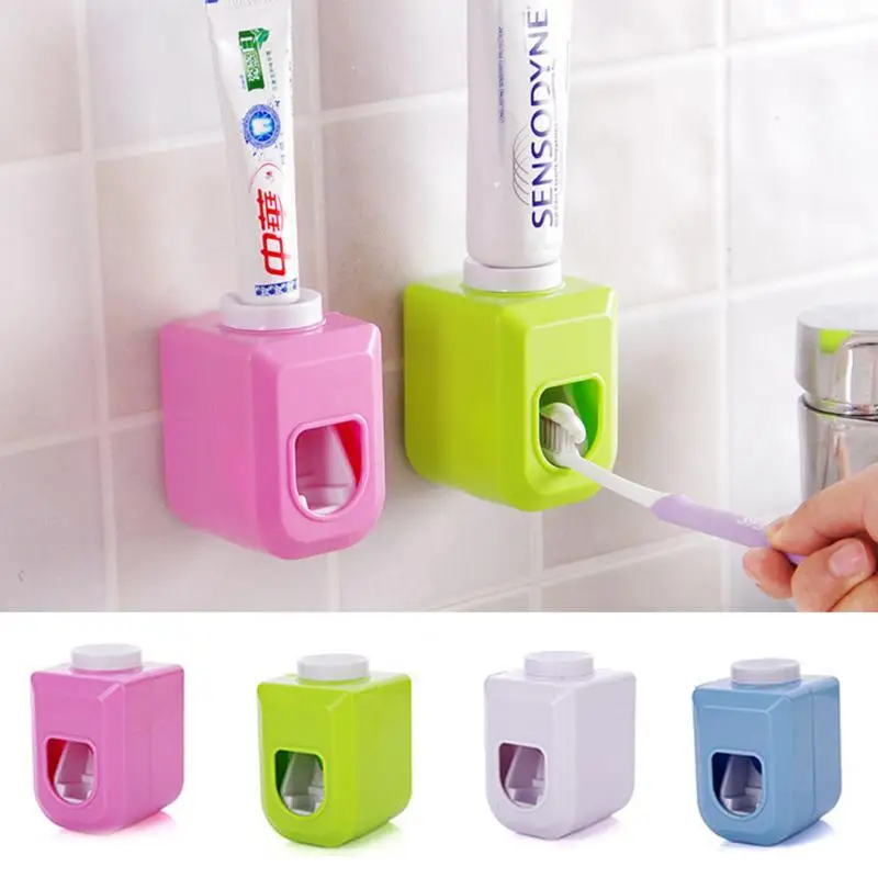 

Bathroom Set Wall Mount Rack Bath set Automatic Toothpaste Dispenser +Toothbrush Holder