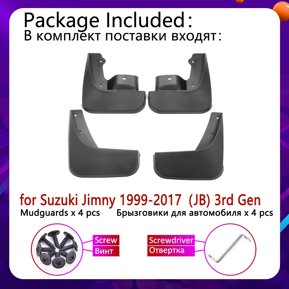 Mudflap for Suzuki jimny JB 1999~ Fender Mud Guard Splash Flap Mudguards Accessories 2000 2001 2003 2004 2005 2006 2007 2008