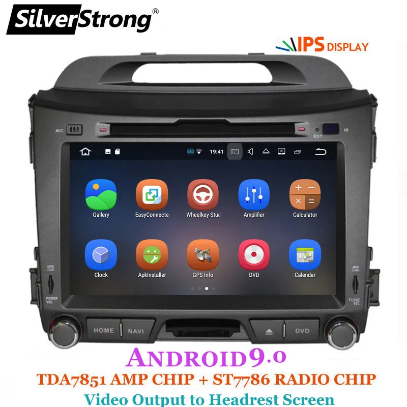 SilverStrong Android9.0 IPS 2 din Автомобильный мультимедийный автомобильный DVD плеер для KIA