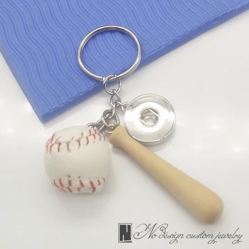 

New Star Necessary Key Chains18mm or 12mm Interchangeable Snap Button Mini Baseball Keychain Sport Keyring Gift 2019 Fashion