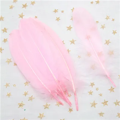 Натуральные лебединые перья 14-20 см, многоцветные гусиные перья, шлейф для рукоделия, свадебных украшений, рукоделия, украшения для дома, 50 шт - Цвет: Pink 50pcs