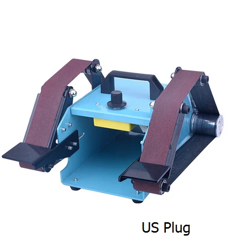 950 Вт 110-230 в универсальный шлифовальный станок Настольный двойной оси ремень шлифовальный машина - Цвет: Черный
