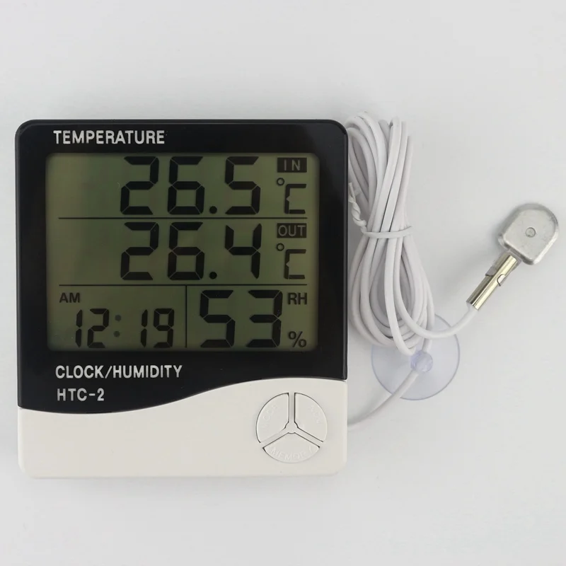 Крытый Цифровой термометр гигрометр Температура измеритель влажности Часы HTC-1 C& F дисплей метеостанция