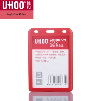

UHOO Plastic Double Transparent Large Card Holder Exhibition Business Badge Holder Name Badge Holder 6034 Quality
