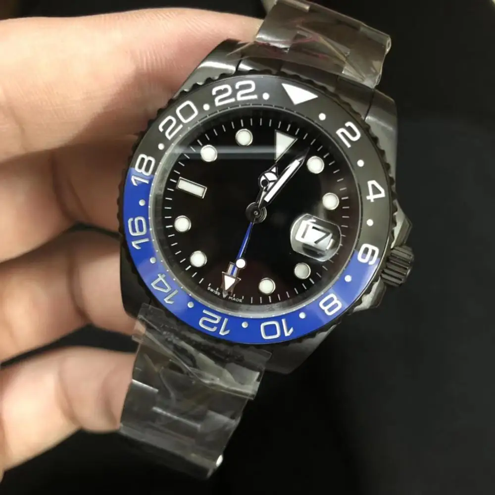

Two Style Black Batman Gmt II Date Men's 41MM watch master sapphire Original buckle aaa quality Men's wristwatch