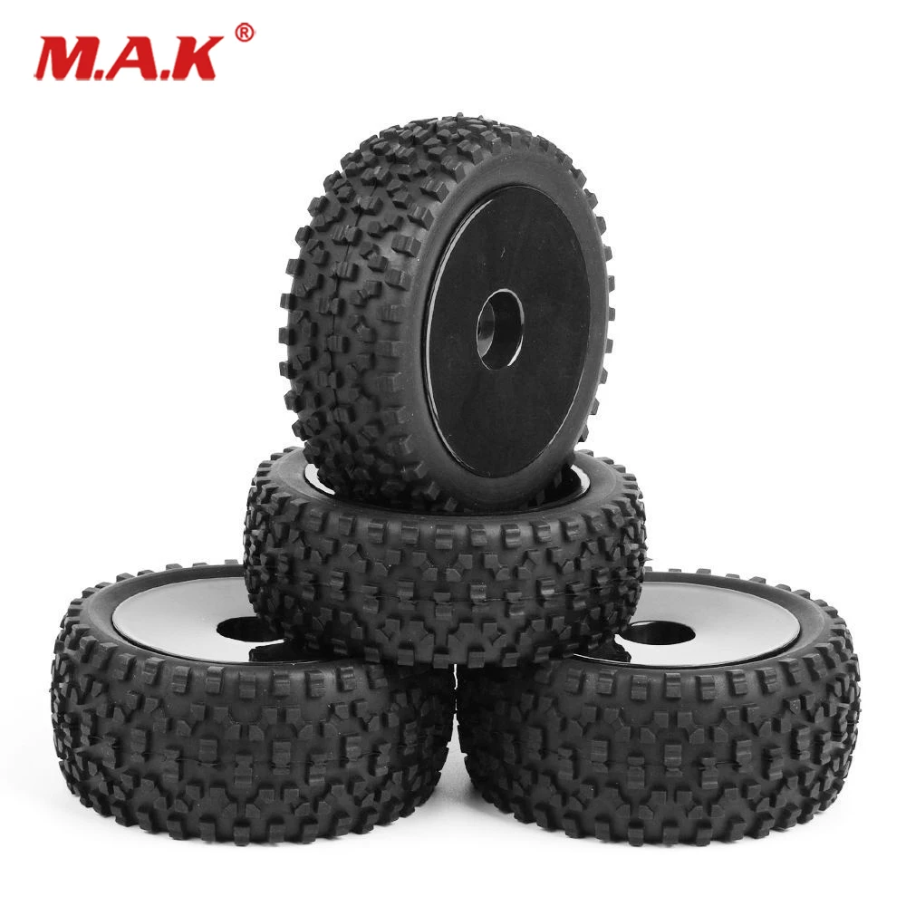 

4Pcs/Set buggy tires front&rear rubber Tyre Wheel Rim 25026+27011fit 1/10 HSP HPI RC On-Road Buggy Car Model Accessories