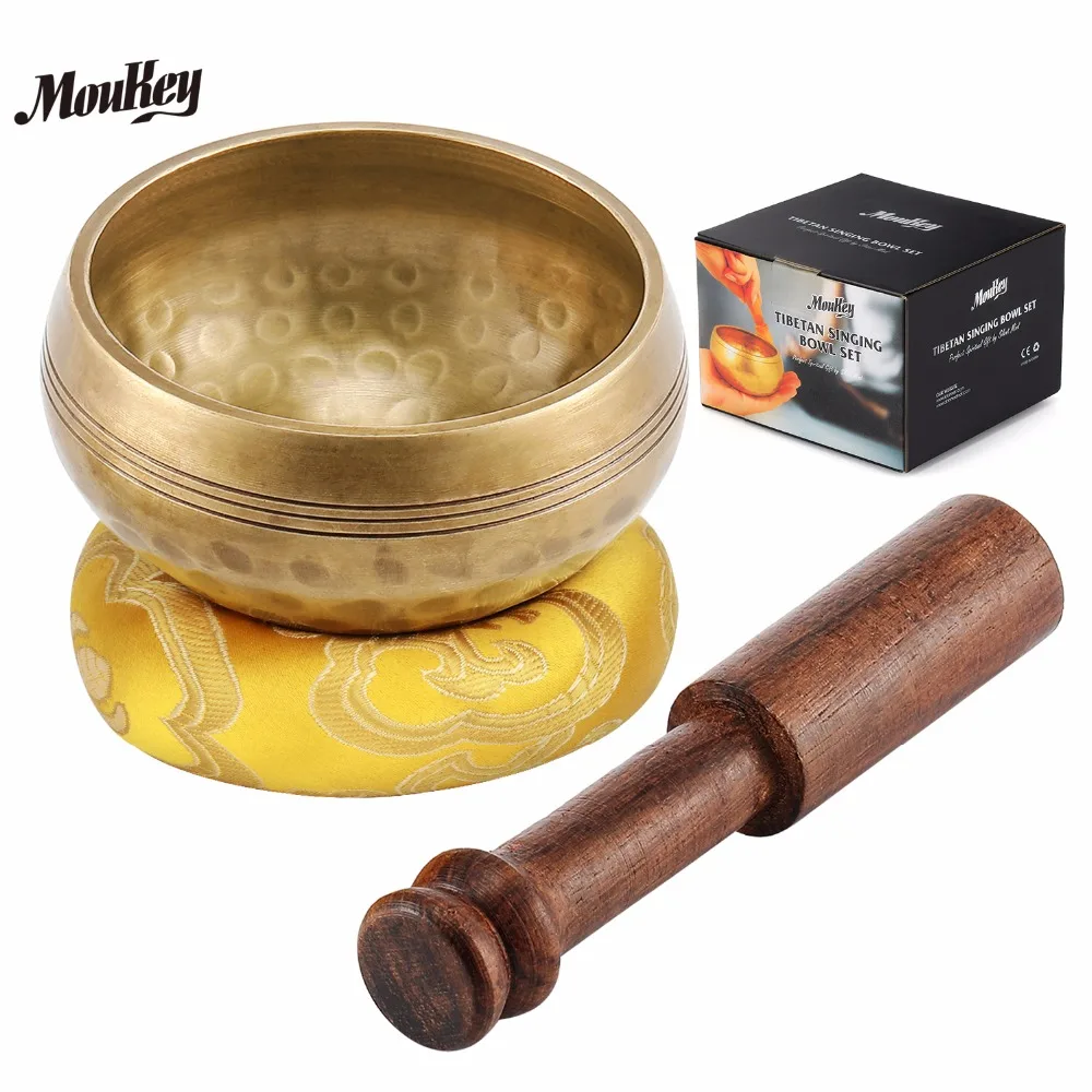 

Moukey Singing Bowl 3.2 Inch Yoga Tibetan Meditation Bowl Set With Wooden Striker And Cushion