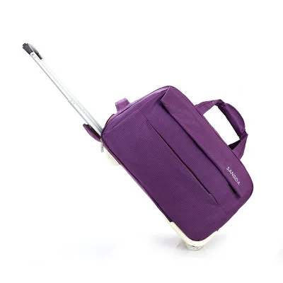 BXJZHTLRZK Мода багажа плотные водонепроницаемые прокатки чемодан стиль тележки для женщин и мужчин Дорожная сумка чемодан с колесами - Цвет: Фиолетовый