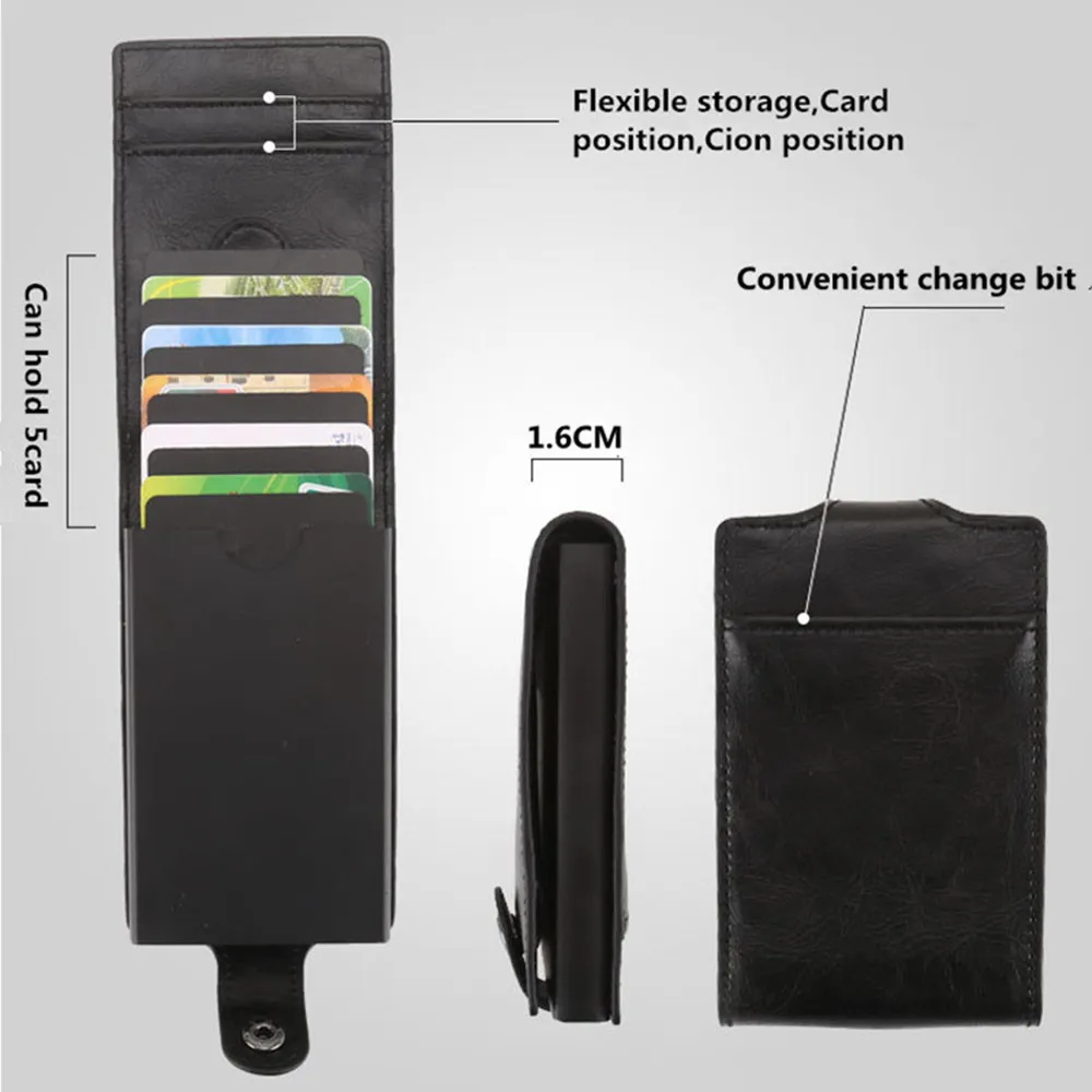 Bisi Goro держатель для кредитных карт с rfid-кошельком удобный мини карточный кошелек футляр для карт дорожный кошелек несканирующий металлический кошелек
