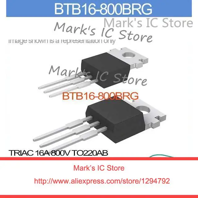 BTB16-800BRG TRIAC 16A 800V TO220AB BTB16-800B 16-80 BTB16-80 16-800 BTB16 16-800B | Электронные компоненты и