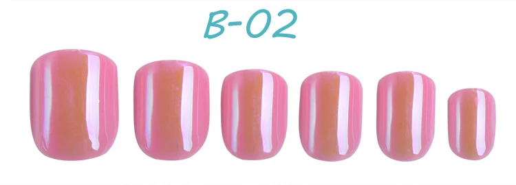 Fengshangmei зеркальные ногти искусственные поддельные ногти металлические отражающие накладные ногти с клеем - Цвет: B02