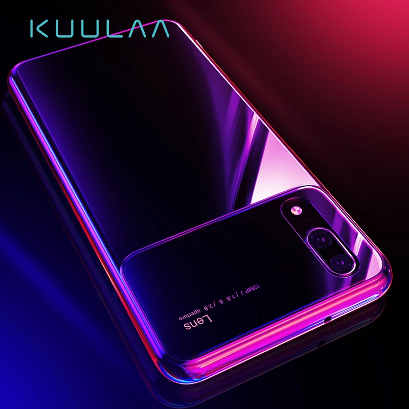 

KUULAA For Huawei P20 Pro Case Luxury Mirror Glass Phone Case P 20 Slim Shockproof Back Cover For Huawei Mate 20 Pro X PC Case