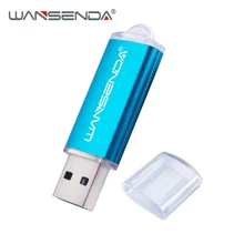 WANSENDA Mini USB Flash Drive 64GB Metal Pen Drive 32GB 16GB 8GB 4GB Real Capacity Pendrive USB Stick Flash Drive Logo Custom