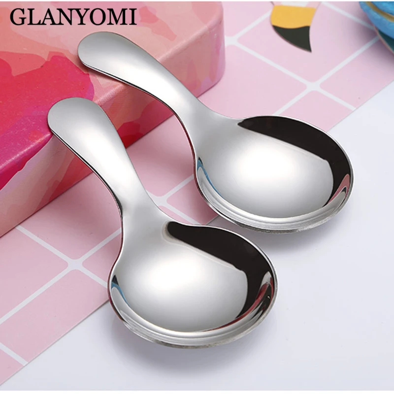 

1Pc Cute Stainless Steel Sugar Salt Spice Condiment Spoon Short Handle Kids Spoon Ice Cream Spoon Tea Coffee Scoop Kitchen Tools