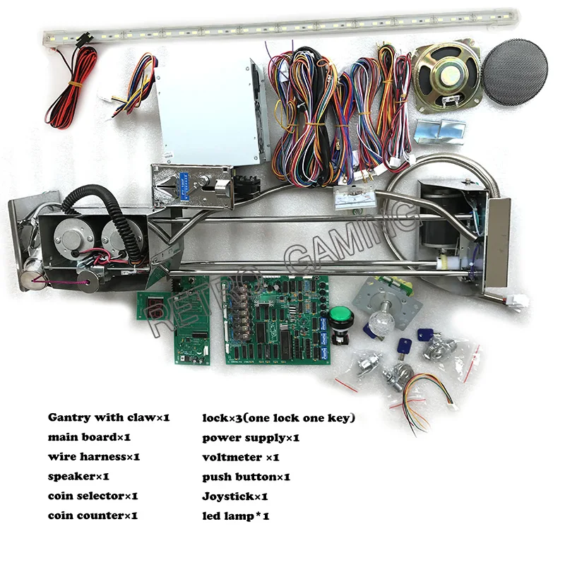 DIY игрушка кран комплект машина, кран комплект машина с краном PCB игры, монетоприемник, кнопки, жгут. И т. д. для крана машины