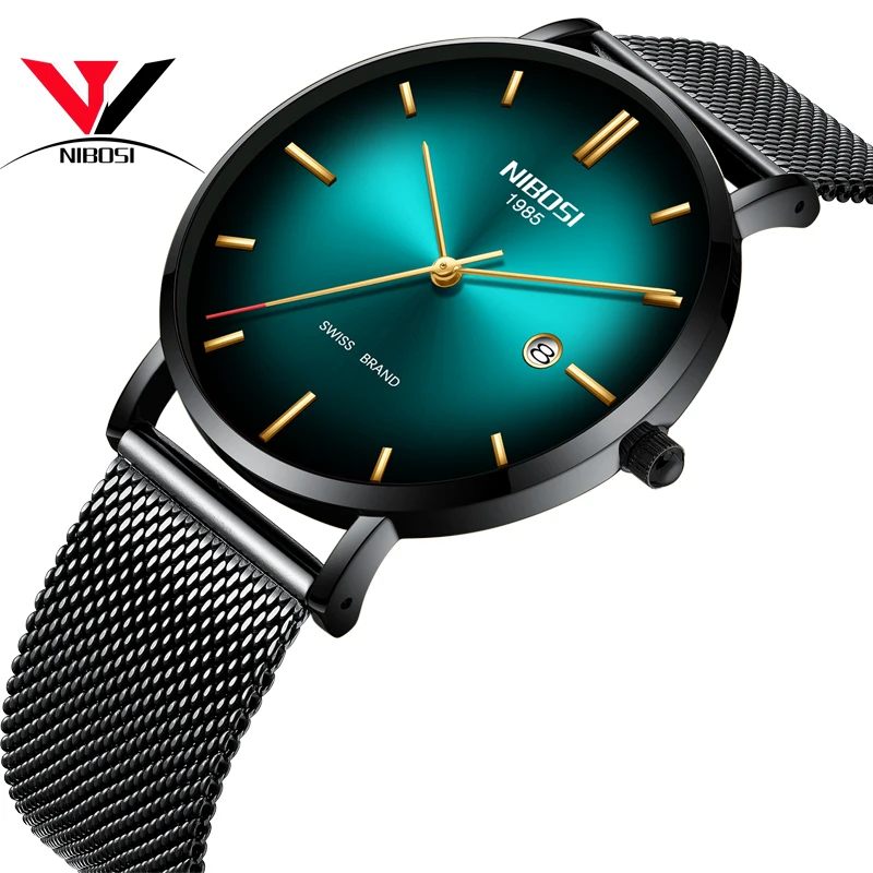 

NIBOSI Watch Men Simple Fashion Swiss Brand Quartz Watch Luxury Creative Waterproof Date Casual Men Watches Relogio Masculino