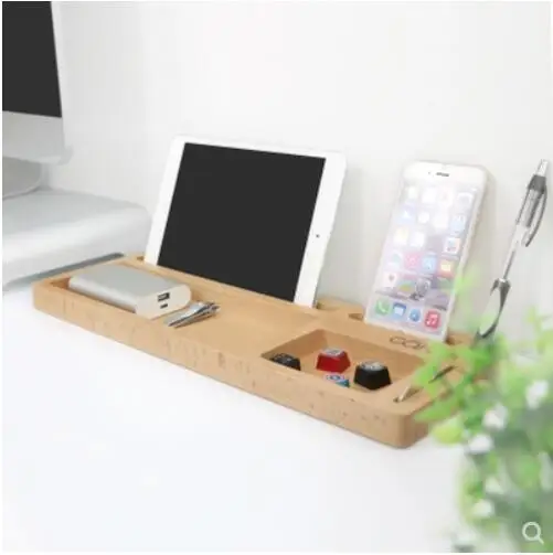 

Solid wood mobile phone lazy bracket base wooden desk office decoration storage for ipad