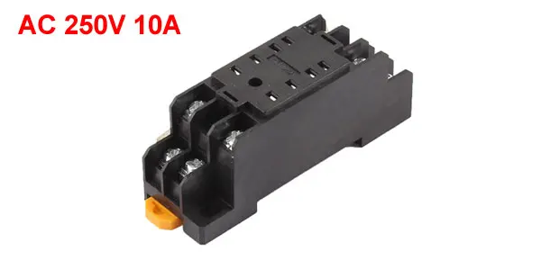 250VAC 10A Plastic Shell DIN Rail Mount 8 Pins Relay Socket Base PYF08A
