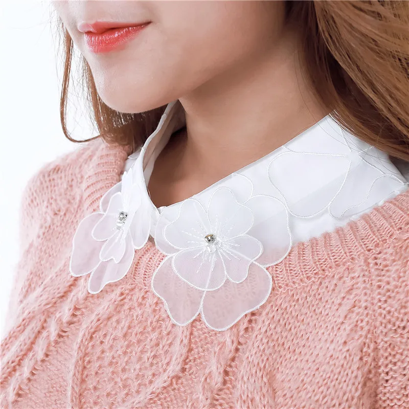 Kraggie Cols Floral Women's Detachable Collars For Sweater Decoration
