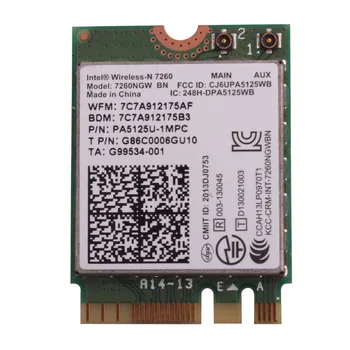 

Card for Intel Wireless-N 7260NGW BN M.2 NGFF 300M bluetooth BT4.0 WIFI Card