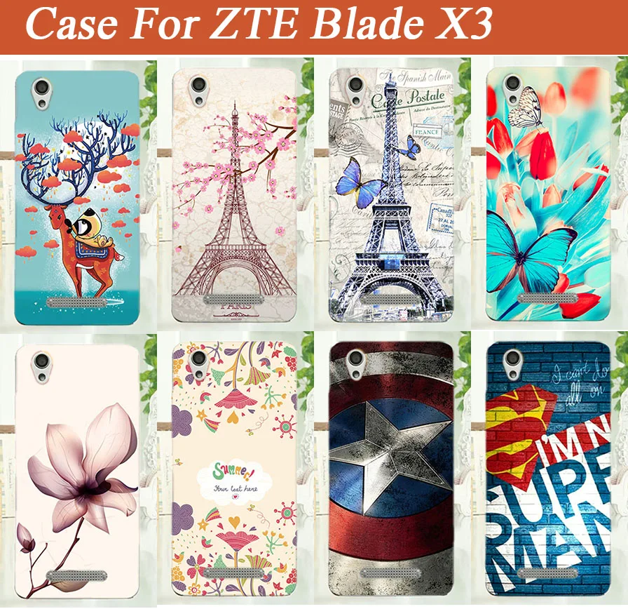 

New Arrived Painted Phone Case For ZTE Blade X3 d2 5 inch Printed Drawing Phone Cover For ZTE Blade X3 tpu Soft Phone Case