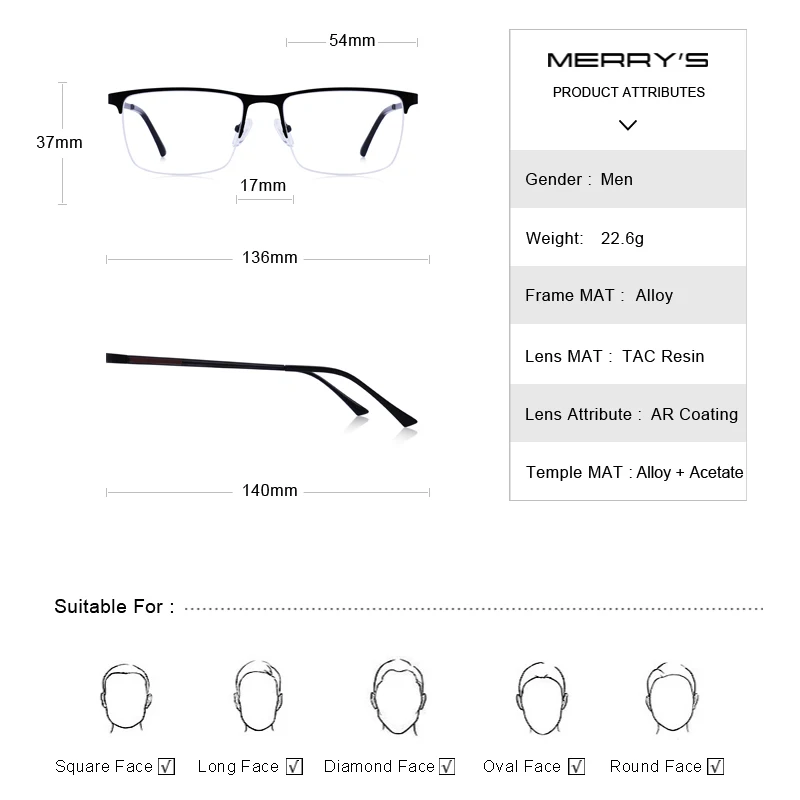 Cena MERRYS DESIGN mężczyźni tytanowa ramka do okularów Ultralight kwadratowe oczka krótkowzroczność okulary korekcyjne męskie pół oprawki optyczne S2014