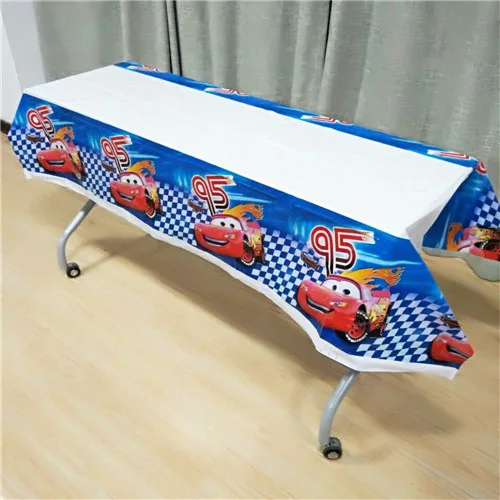 Lightning McQueen/принадлежности для тематической вечеринки с машинками, комплект для детской тематики, дня рождения, вечеринки, украшения, семейные вечерние принадлежности для душа - Цвет: tablecloth 1pcs