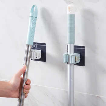 

Free Punching Mop Rack Bathroom Wall Hanging Mop Hook Bathroom Broom Holder Hanger Mop Clip