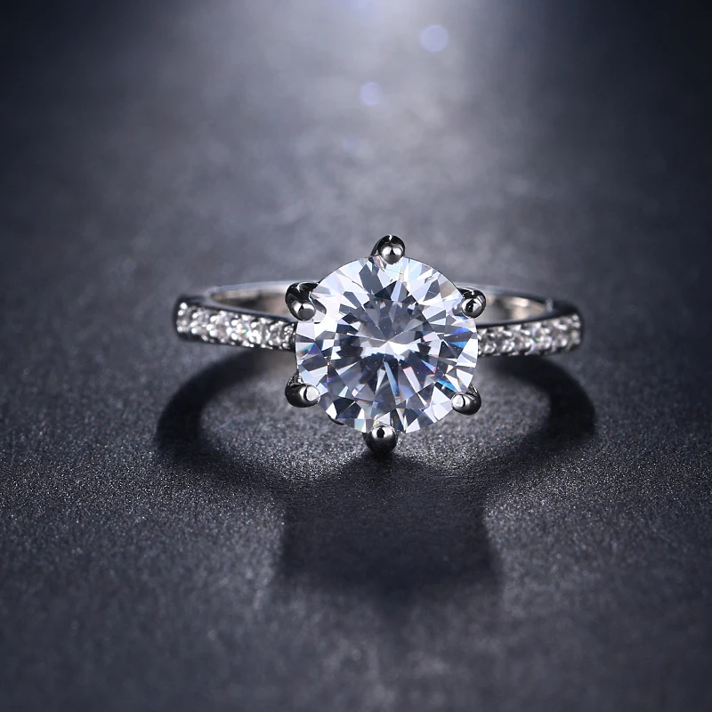 

New Trendy Monalisa Style White Gold Color Engagement Rings For Women Fashion Colorful Cubic Zirconia Cocktail Ring Gifts R-035