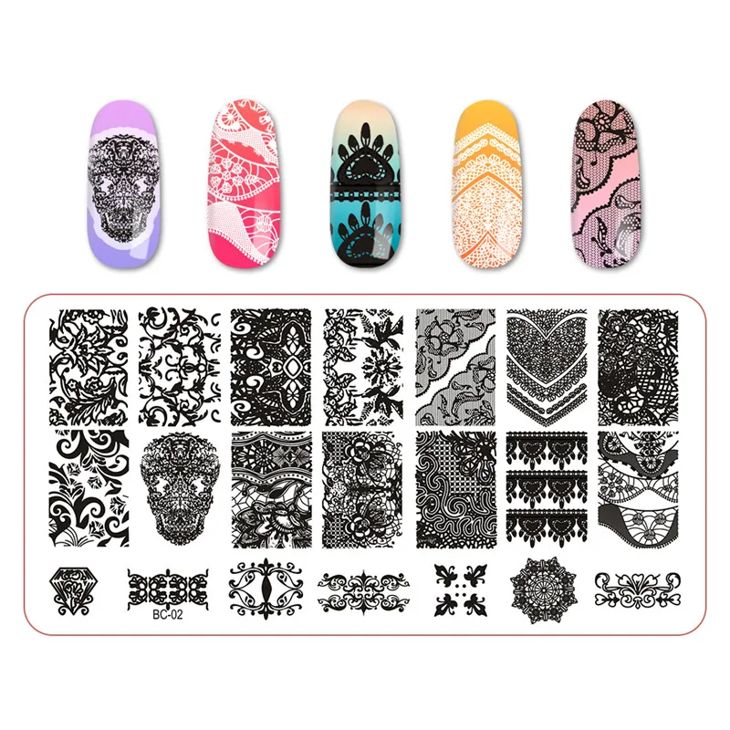 

Manicurara Nail Art Stamp Stamping Image Plate 12*6cm Stainless Steel 20 Styles For Choose Nail Template Manicure Stencil Tools