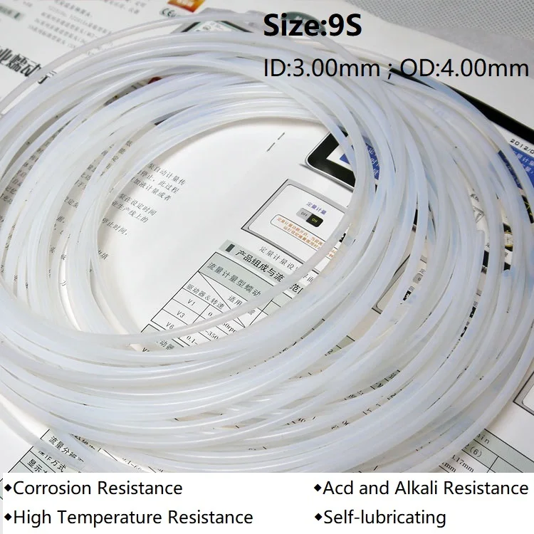 

9S ID 3mm OD4mm PTFE Teflon Tubing Pipe Brand New Wire Protection 600V