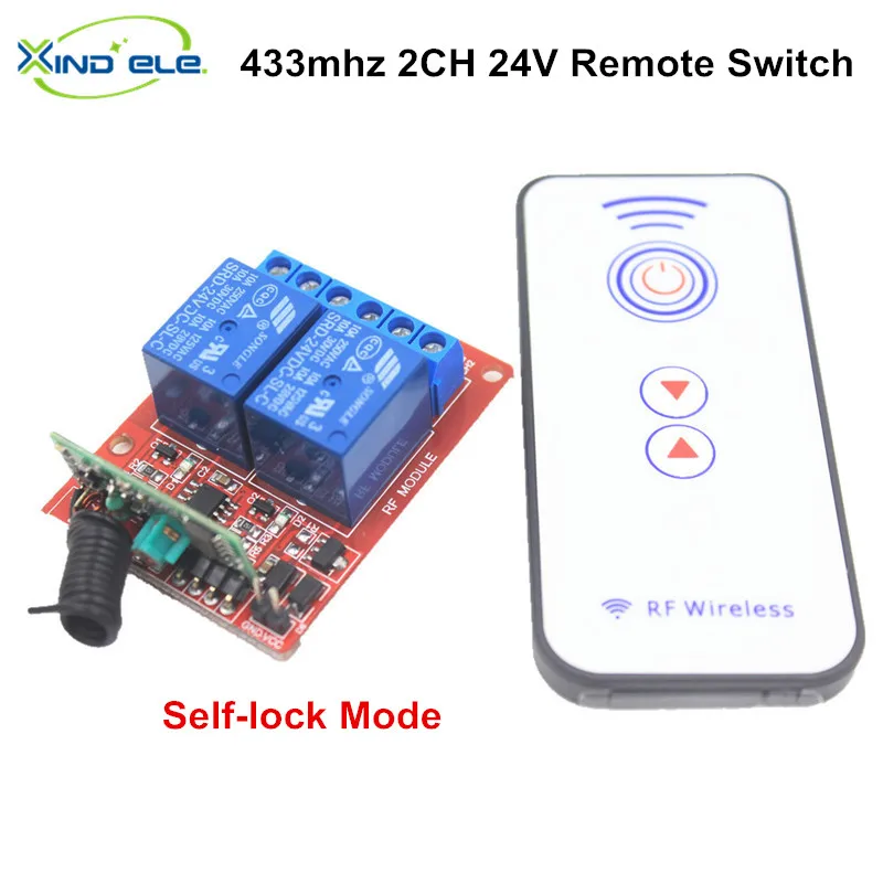 2017 New 2 way 24V 10A 433mhz Universal Remote Control Switch Receiver
