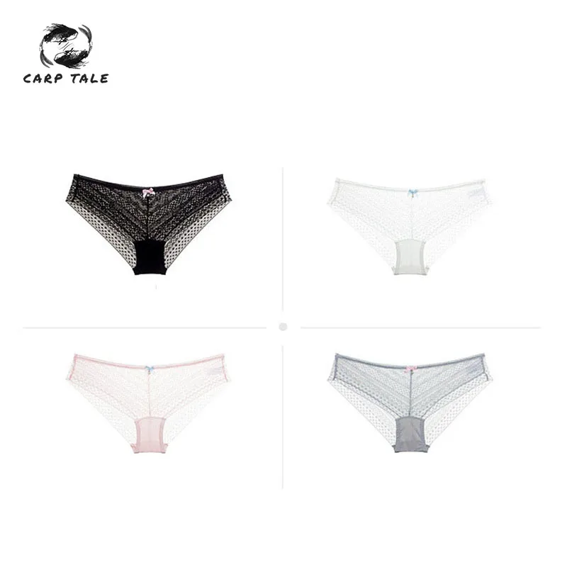 

CARP TALE Women Panties Ultra-thin Hollow Underwear Women Low Rise Transparent Lace Sexy Panties Breathable Panties Women
