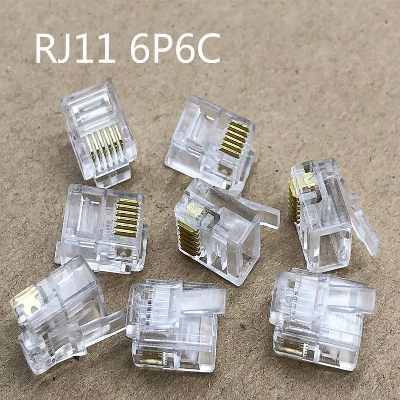 

20pcs RJ11 6P6C 6 core telephone crystal head telephone connector