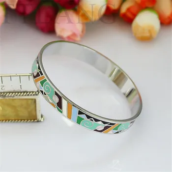 

1.0cm Width Classical Spring Symbol Style Copper Enamel Jewelry Bangle