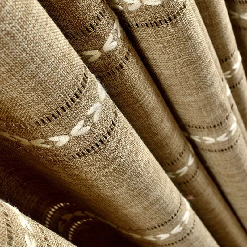 Купить Природный краткая стиль хлопок и лен blockout ткань занавеса ...