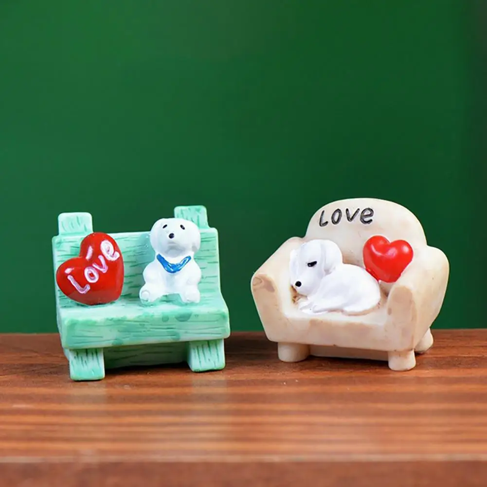 

Miniature Resin Dog Sofa Bench Moss Micro Potted Landscape Decoration Ornament