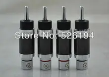 Free Shipping 4 pieces ACROLINK CF-202 Rhodium Plated Banana Plug Carbon Fiber Speaker 9mm Cable Connector